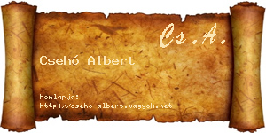 Csehó Albert névjegykártya