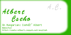 albert cseho business card